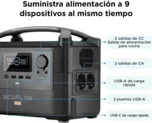 Estación energía portátil EcoFlow masqueautocaravnas.com